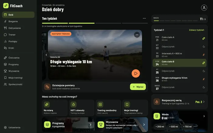 Dziś na komputerze: tydzień i trening obok siebie