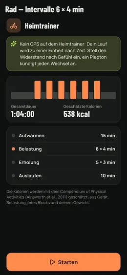 Eine geplante Heimtrainer-Einheit