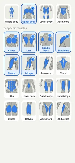 The picker: body areas and specific muscles