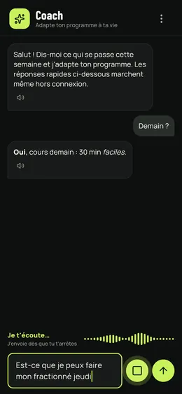 Parler au coach à voix haute