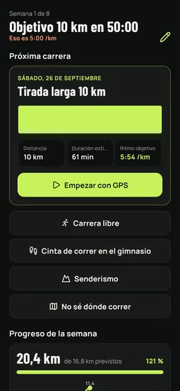 El inicio de la carrera: próxima salida y semana