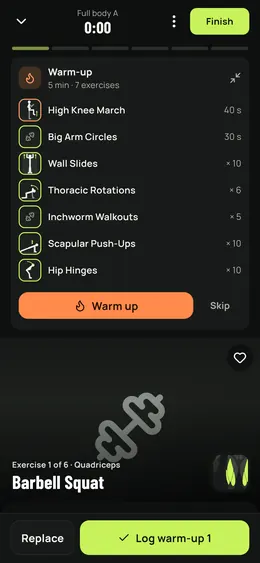 The warm-up opened in the live session